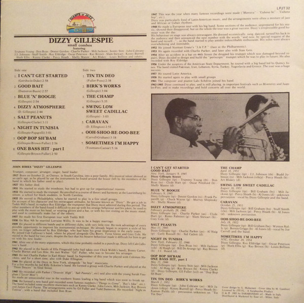 Dizzy Gillespie - Small Combos | Giants Of Jazz (LP JT 32) - 2 Dizzy Gillespie - Small Combos | Giants Of Jazz (LP JT 32) - 2