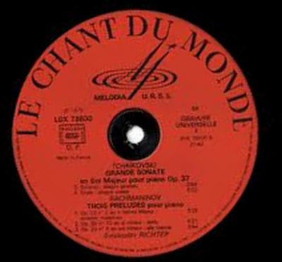 Pyotr Ilyich Tchaikovsky , Sergei Vasilyevich Rachmaninoff , Sviatoslav Richter - Grande Sonate Pour Piano / Trois Preludes | Le Chant Du Monde (LDX 78600) - 3