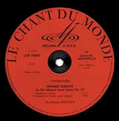 Pyotr Ilyich Tchaikovsky , Sergei Vasilyevich Rachmaninoff , Sviatoslav Richter - Grande Sonate Pour Piano / Trois Preludes | Le Chant Du Monde (LDX 78600) - 2