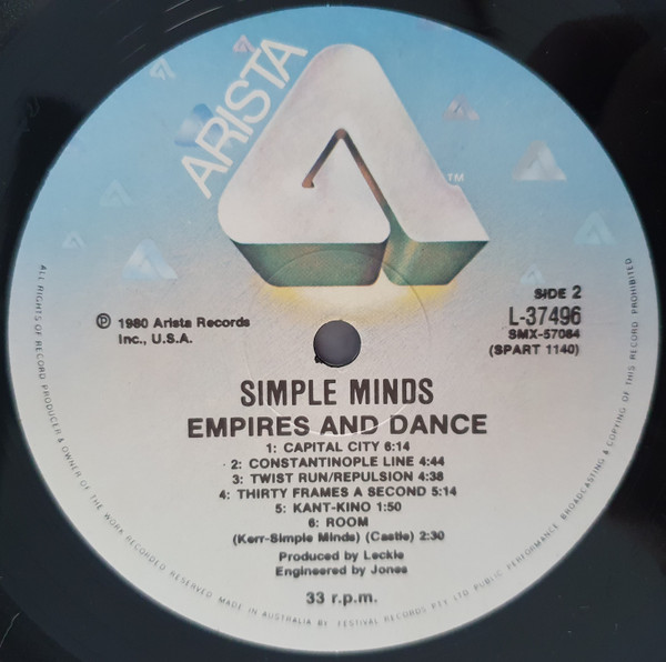 Simple Minds - Empires And Dance | Arista (L 37496) - 4 Simple Minds - Empires And Dance | Arista (L 37496) - 4