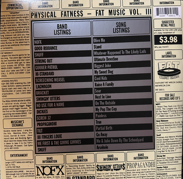 Various - Physical Fatness - Fat Music Vol. III | Fat Wreck Chords (FAT 560-1) - 2 Various - Physical Fatness - Fat Music Vol. III | Fat Wreck Chords (FAT 560-1) - 2