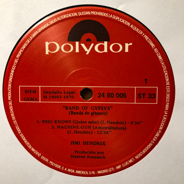 Jimi Hendrix - Band Of Gypsys | Polydor (2480 005) - 3