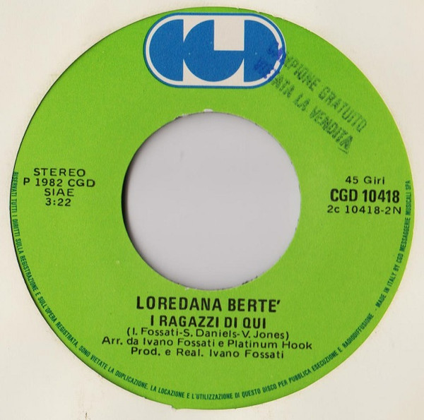 Loredana Bertè - Per I Tuoi Occhi | CGD (CGD 10418) - 4