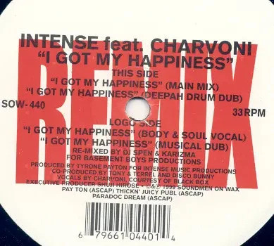 Intense Feat. Charvoni - I Got My Happiness (Remixes) | Soundmen On Wax (SOW-440) - main