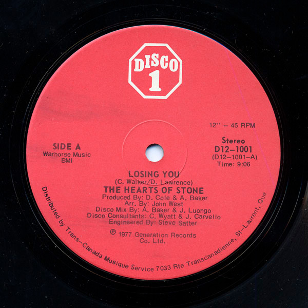 The Hearts Of Stone - Losing You | Disco 1 (D12-1001)