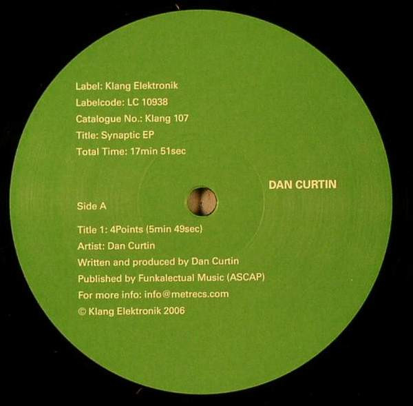 Dan Curtin - Synaptic EP | Klang Elektronik (Klang 107)