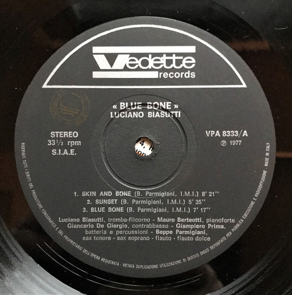 Luciano Biasutti - Blue Bone | Vedette Records (VPA 8333) - 3