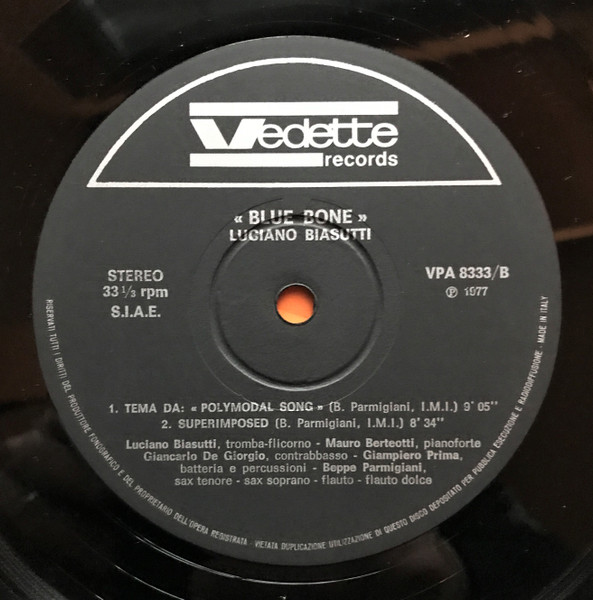 Luciano Biasutti - Blue Bone | Vedette Records (VPA 8333) - 4