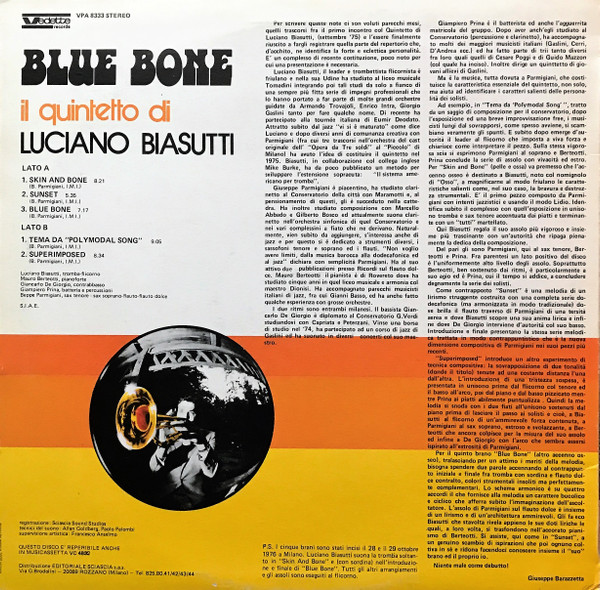 Luciano Biasutti - Blue Bone | Vedette Records (VPA 8333) - 2