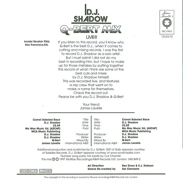 DJ Shadow - Q-Bert Mix-Live!! | Mo Wax (540 849-2) - 4
