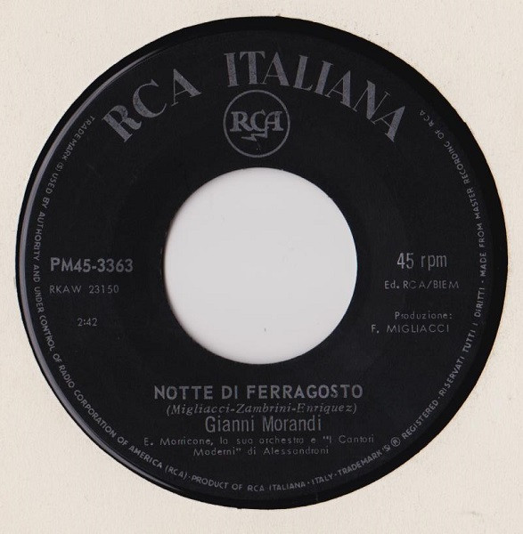 Gianni Morandi - Notte Di Ferragosto | RCA Italiana (PM45 3363) - 3 Gianni Morandi - Notte Di Ferragosto | RCA Italiana (PM45 3363) - 3