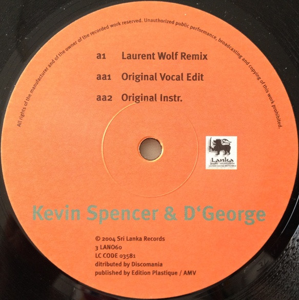 Kevin Spencer & D'George - Phunky Star | 3 Lanka (3 LAN060) - 3