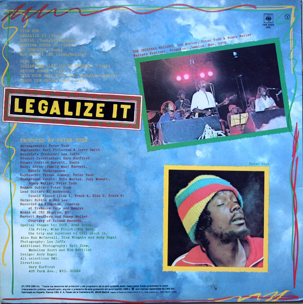 Peter Tosh - Legalize It | CBS (CBS 32202) - 2