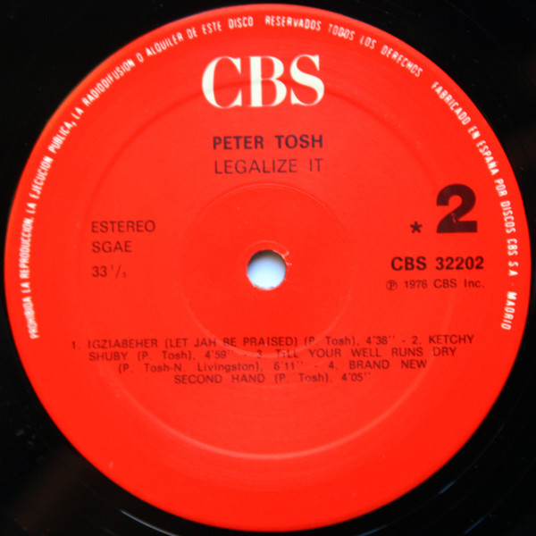 Peter Tosh - Legalize It | CBS (CBS 32202) - 4
