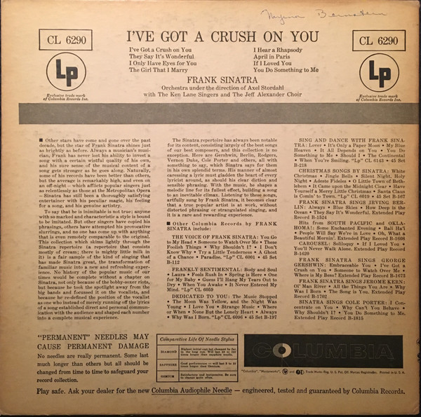 Frank Sinatra - I've Got A Crush On You | Columbia (CL 6290) - 2
