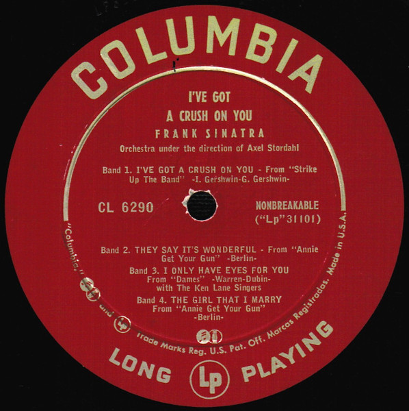 Frank Sinatra - I've Got A Crush On You | Columbia (CL 6290) - 3