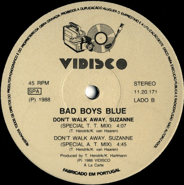 Bad Boys Blue - Don't Walk Away Suzanne | Vidisco (11.20.171) - 2