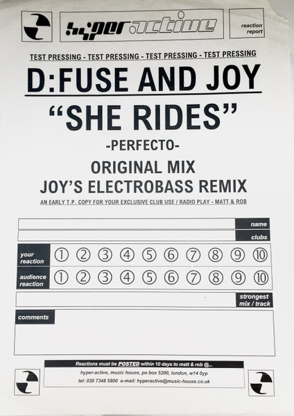 D:Fuse & Joy - She Rides | Perfecto (PERF15TP) - main D:Fuse & Joy - She Rides | Perfecto (PERF15TP) - main