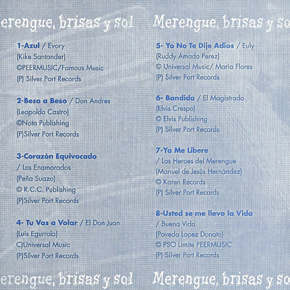 Various - Merengue, Brisas Y Sol (The Music Of A Culture, Country And Lifestyle) | Silver Port Records & Entertainment (SP004-03) - 4 Various - Merengue, Brisas Y Sol (The Music Of A Culture, Country And Lifestyle) | Silver Port Records & Entertainment (SP004-03) - 4