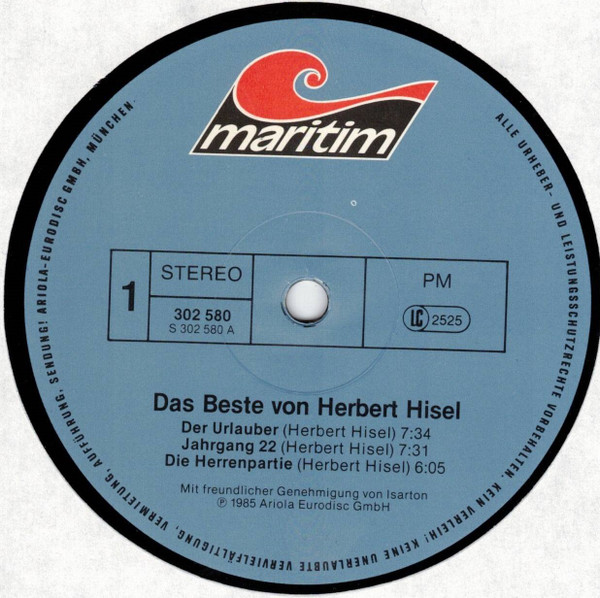Herbert Hisel - Das Beste Von Herbert Hisel | Maritim (302 582-520) - 3