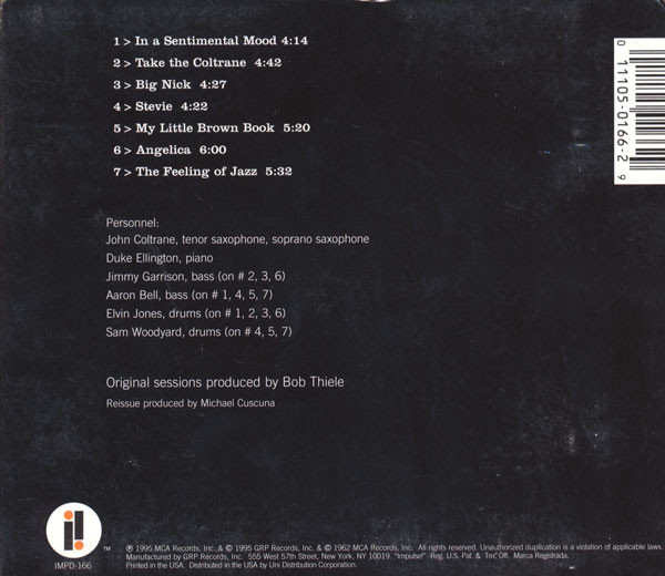 Duke Ellington & John Coltrane - Duke Ellington & John Coltrane CD | Impulse! (IMPD-166) - 2 Duke Ellington & John Coltrane - Duke Ellington & John Coltrane CD | Impulse! (IMPD-166) - 2