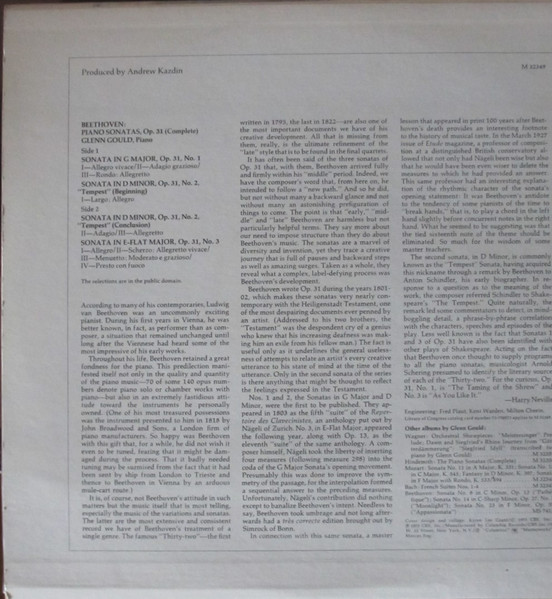 Piano Sonatas, Op. 31, Complete: No. 1 In G, No. 2 In D Minor, 'Tempest', No. 3 In E-Flat