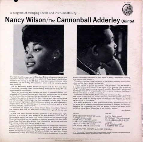 Nancy Wilson / Cannonball Adderley - Nancy Wilson / Cannonball Adderley | Capitol Records (ST 1657) - 2 Nancy Wilson / Cannonball Adderley - Nancy Wilson / Cannonball Adderley | Capitol Records (ST 1657) - 2