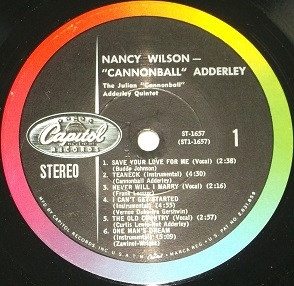 Nancy Wilson / Cannonball Adderley - Nancy Wilson / Cannonball Adderley | Capitol Records (ST 1657) - 3 Nancy Wilson / Cannonball Adderley - Nancy Wilson / Cannonball Adderley | Capitol Records (ST 1657) - 3