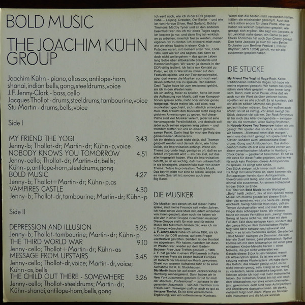 The Joachim Kühn Group - Bold Music | MPS Records (MPS 15239) - 4