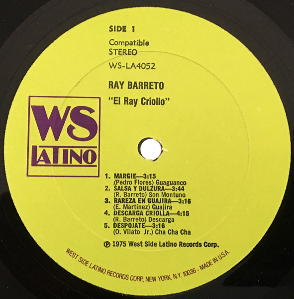 Ray Barretto - El Ray Criollo | West Side Latino Records (WS 4052) - 2