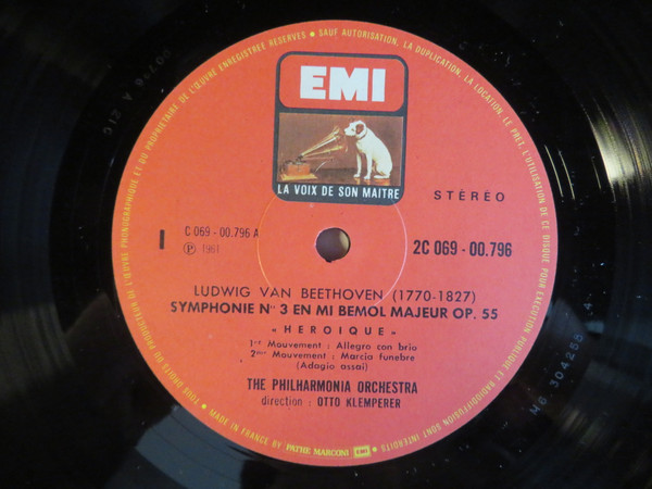 Ludwig Van Beethoven - Otto Klemperer , Philharmonia Orchestra - Symphonie N° 3 "Héroïque" / Ouverture Fidelio | La Voix De Son Maître (2C 069-00796) - 4