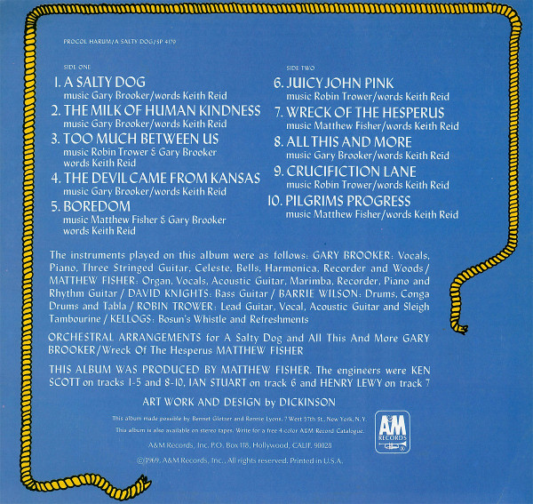 Procol Harum - A Salty Dog | A&M Records (SP 3123) - 2
