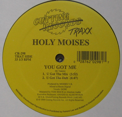 2 In A Room Presents Holy Moises - Digi Work & You Got Me | Cutting Traxx (CR-298)