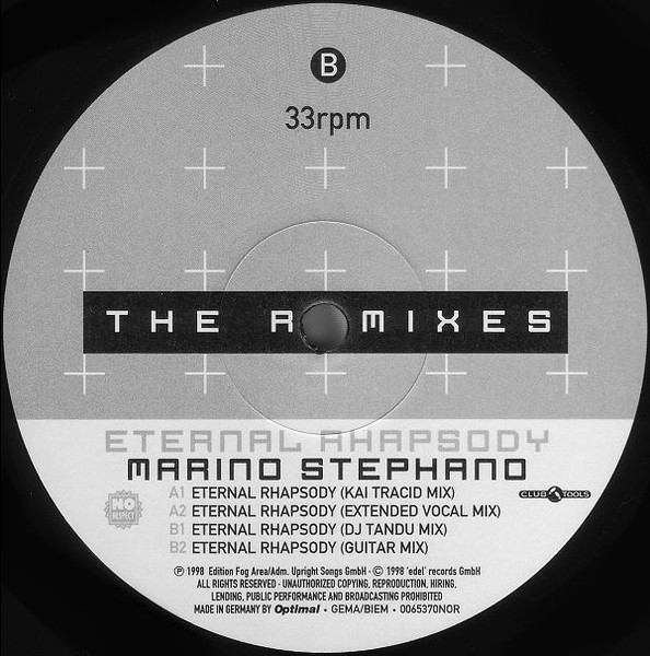 Marino Stephano - Eternal Rhapsody (The Remixes) | No Respect Records (0065370NOR) - 4 Marino Stephano - Eternal Rhapsody (The Remixes) | No Respect Records (0065370NOR) - 4