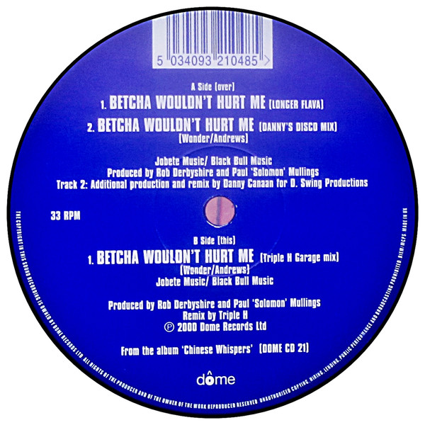 Full Flava Featuring Donna Gardier - Betcha Wouldn't Hurt Me | Dome Records (12 DOME 141) - 3