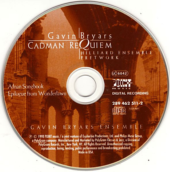 Gavin Bryars / The Hilliard Ensemble / Fretwork - Cadman Requiem | Point Music (289 462 511-2) - 4 Gavin Bryars / The Hilliard Ensemble / Fretwork - Cadman Requiem | Point Music (289 462 511-2) - 4