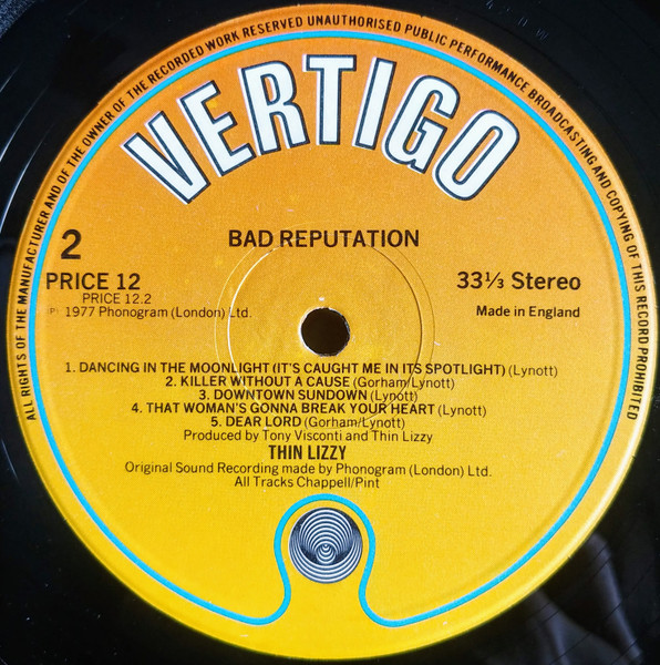 Thin Lizzy - Bad Reputation | Vertigo (PRICE 12) - 4 Thin Lizzy - Bad Reputation | Vertigo (PRICE 12) - 4