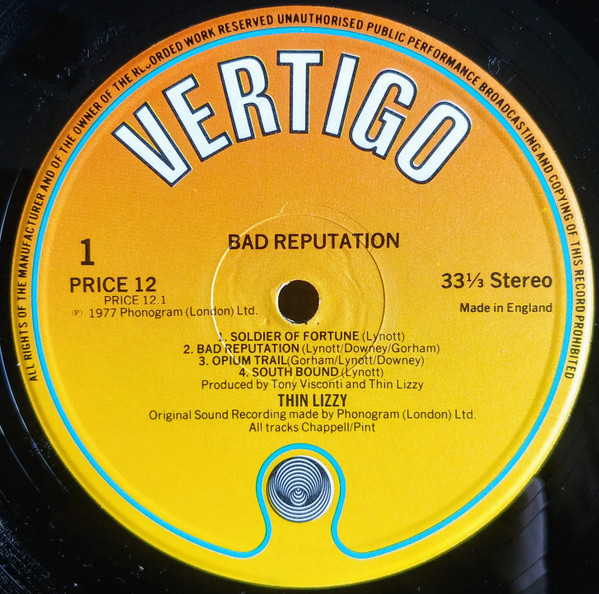 Thin Lizzy - Bad Reputation | Vertigo (PRICE 12) - 3 Thin Lizzy - Bad Reputation | Vertigo (PRICE 12) - 3