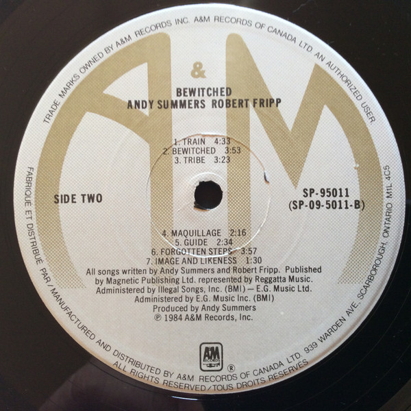 Andy Summers , Robert Fripp - Bewitched [Vinyl] | A&M Records (SP-95011) - 5