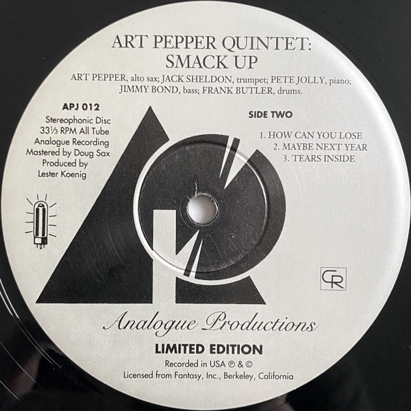 Art Pepper Quintet - Smack Up LP | Analogue Productions (APJ 012) - 4