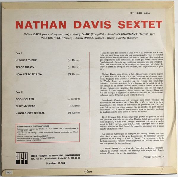 The Nathan Davis Sextet - Peace Treaty | SFP (SFP 10.003) - 2 The Nathan Davis Sextet - Peace Treaty | SFP (SFP 10.003) - 2