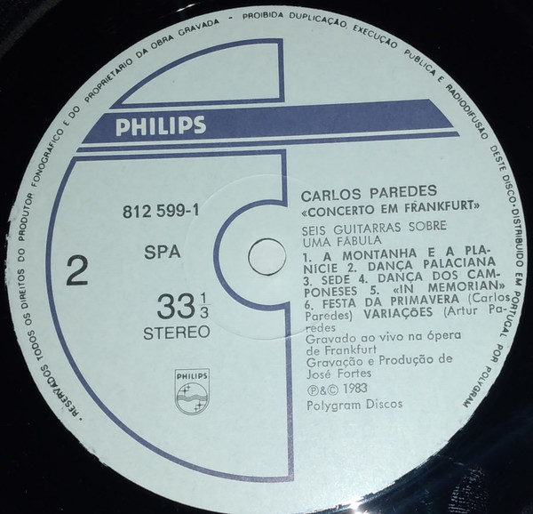 Carlos Paredes - Concerto Em Frankfurt | Philips (812 599-1) - 4