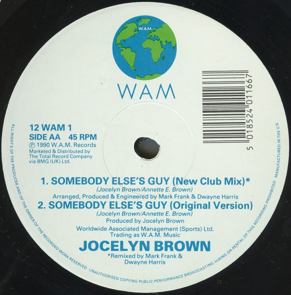 Jocelyn Brown - Freedom / Somebody Else's Guy | WAM Records (12 WAM 1) - main Jocelyn Brown - Freedom / Somebody Else's Guy | WAM Records (12 WAM 1) - main