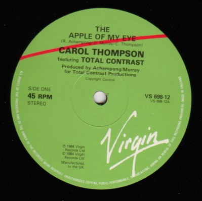 Carroll Thompson Featuring Total Contrast - The Apple Of My Eye | Virgin (VS 698-12) - 3