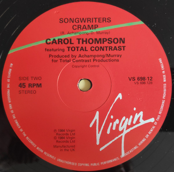 Carroll Thompson Featuring Total Contrast - The Apple Of My Eye | Virgin (VS 698-12) - 4