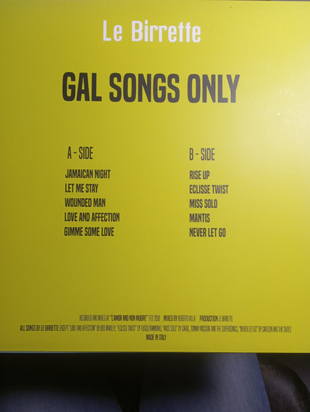 Le Birrette - Gal Songs Only | Not On Label (Le Birrette Self-released) (BRT002) - 2 Le Birrette - Gal Songs Only | Not On Label (Le Birrette Self-released) (BRT002) - 2