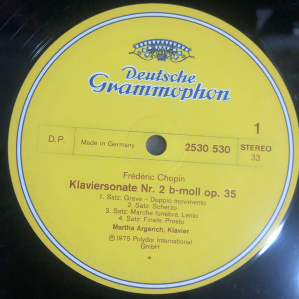 Frédéric Chopin / Martha Argerich - Sonate B-moll (In B Flat Minor) - Scherzo B-moll (In B Flat Minor) - Andante Spianato Et Grande Polonaise | Deutsche Grammophon (2530 530) - 2