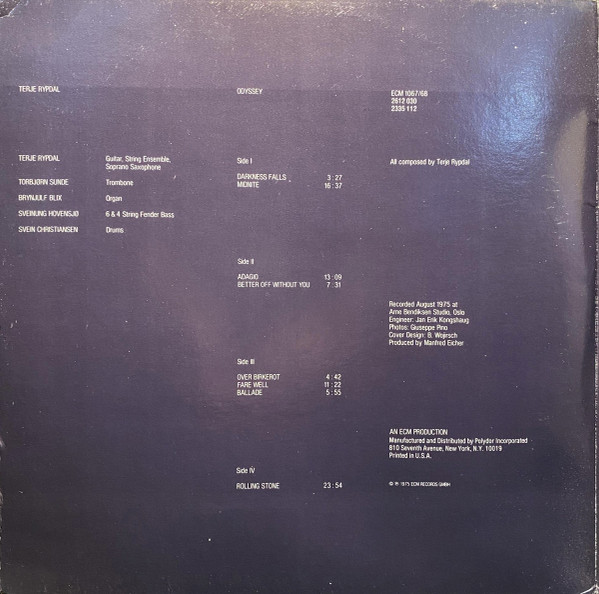 Terje Rypdal - Odyssey | ECM Records (ECM 1067/68) - 2 Terje Rypdal - Odyssey | ECM Records (ECM 1067/68) - 2