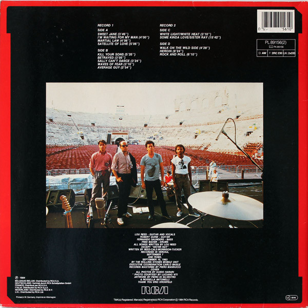 Lou Reed - Live In Italy | RCA (PL 89156(2)) - 3