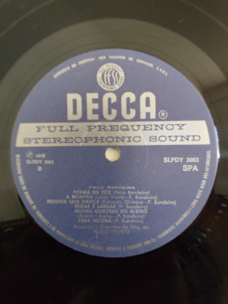 Paco Bandeira - Os Ferrinhos, O Adufe E A Guitarra | Decca (SLPDY 3003) - 4